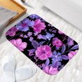 thumbnail image 6 of 1pc Floral Pattern on Black Absorbent Non-Slip Bathroom Thickened Flannel Rug Decor,Soft,Quick Drying,Suitable For Indoor/outdoor Use,Bathrooms,Bedrooms,Kitchens,Terrace,Laundry Rooms,16"x24", 6 of 9