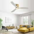 thumbnail image 6 of Electric Fans 52 Inch Low Profile Ceiling Fan DC 3 Solid Wood Fan Blade Noiseless Reversible Motor Remote Control Without Light,Ceiling Fans, 6 of 8