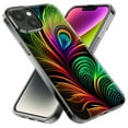 thumbnail image 2 of MUNDAZE Apple iPhone XS Max Neon Rainbow Glow Peacock Feather Shockproof Clear Hybrid Protective Phone Case Cover, 2 of 6