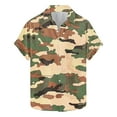 thumbnail image 1 of Blusa y camisa de cuello vuelto de manga corta Camisa hawaiana de hombre Camisa tropical de manga corta Camisa/top de solapa de manga corta con estampado de camuflaje Tops de hombre, 1 of 5