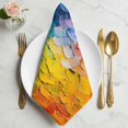 thumbnail image 2 of Cloth Napkins Set of 4 - 20x20 Inches, Colorful Oil Painting Washable Reusable Table Napkins, Brushstrokes Abstract Art Modern Soft & Absortbent Dining Napkin for Party Wedding Hotel Restaurant, 2 of 9