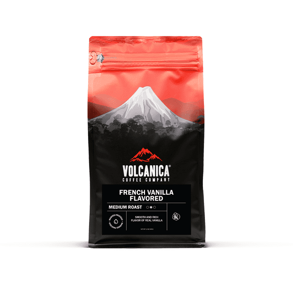 Volcanica Coffee French Vanilla Flavored Coffee , Ground, Fresh Roasted, 16 oz