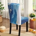 thumbnail image 6 of TSOVTHRID Blue Golden Marble Print Dining Table and Seat Covers Water Resistant Dining Seat Covers High Stretch Fitted Tablecloth with Dining Chairs Fits for Room Hotel Party Decor, Set of 5, 6 of 7