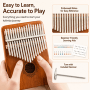 Kalimba Thumb Piano for Adults - Portable Musical Instruments for Beginners, 17-Key
