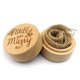 thumbnail image 1 of Caja de madera rústica para anillos de boda, grabada, redonda, para guardar anillos de compromiso y exhibir en ceremonias de propuesta., 1 of 3