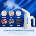 thumbnail image 4 of Steamer for Clothes, Handheld Steamer for Garment Portable Steamer, 700W Strong Penetrating Travel Iron Removes Wrinkles on Clothes and Fabric 120ml Big Capacity for Office and Travel(White), 4 of 6