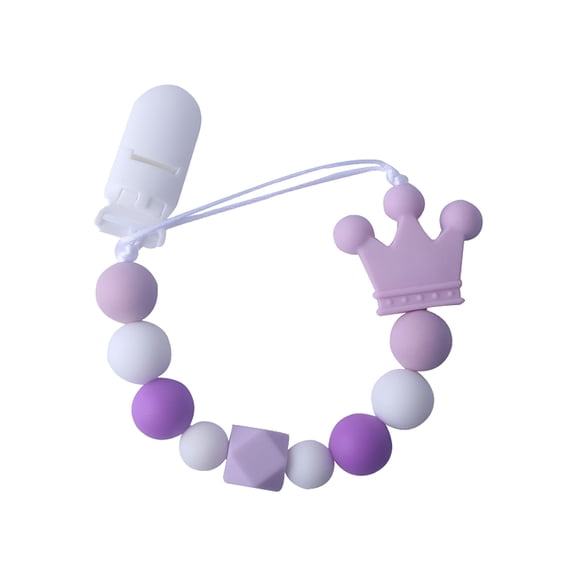 BESTSKY Baby Pacifier Clip Chain Binky Holder Teething Beads Wooden Silicone