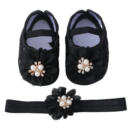 

Shoes for Girls Size 2 Baby Shoes With Hair Band Fashion Soft Soled Toddler Shoes Versatile Dress Flower Princess Shoes Toddler Shoes Girls Shoes Size 4