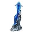 thumbnail image 3 of Nautical Marine Sea Ocean 2 Blue Dolphins Leaping Out Of The Reef Waves Figurine, 3 of 9