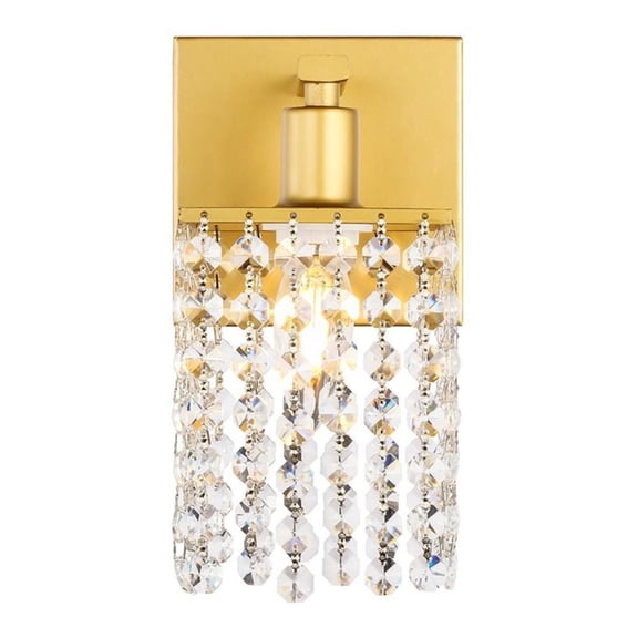 Phineas 1 light Brass and Clear Crystals wall sconce