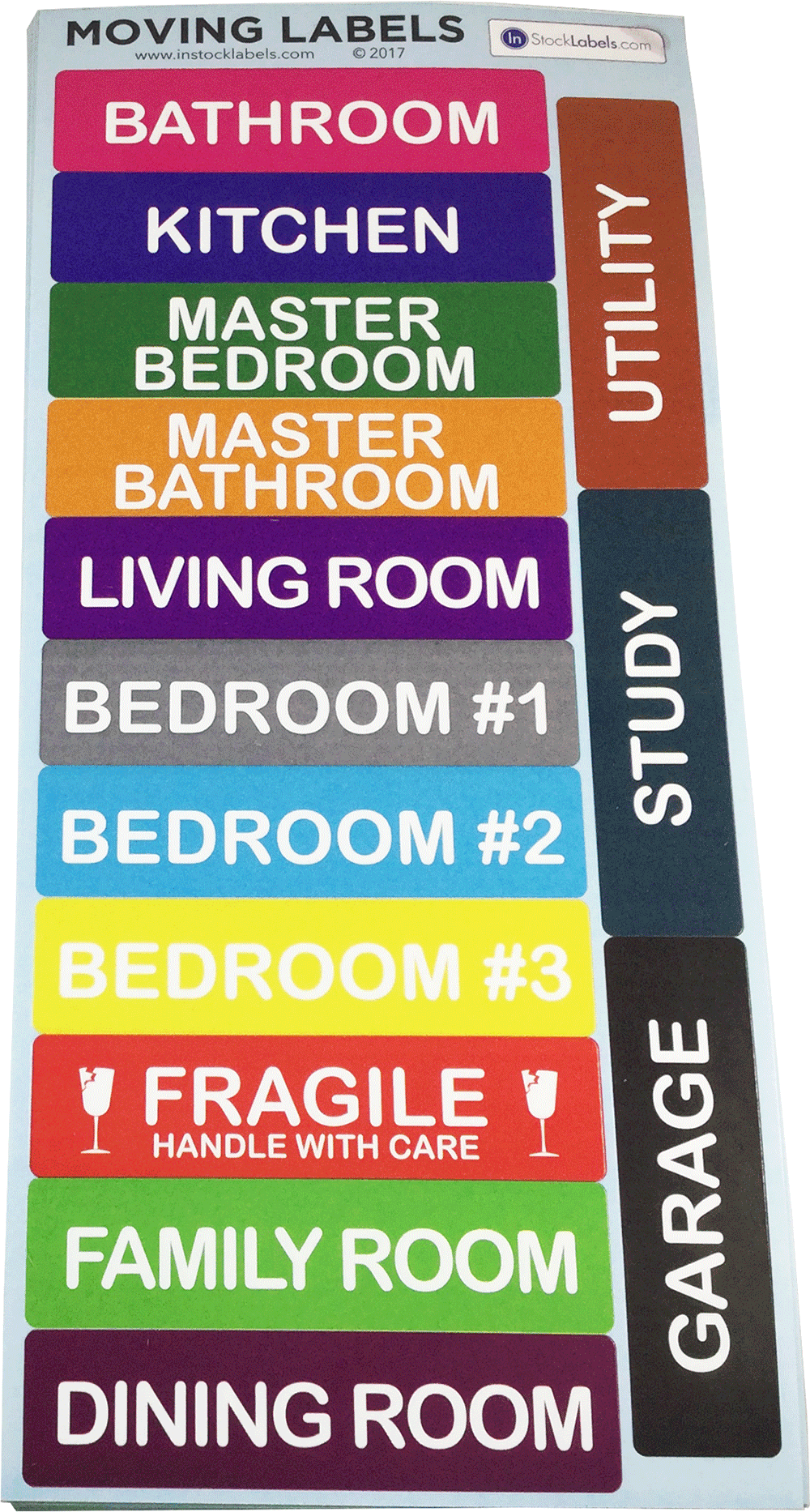 Cardboard Box & Furniture Removable Colour Code Stickers Moving Home 