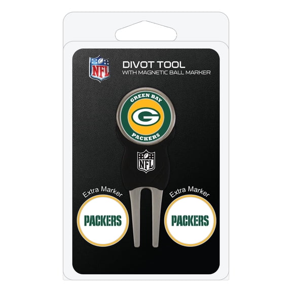 Team Golf NFL GREEN BAY PACKERS Divot Tool Pack With 3 Golf Ball Markers