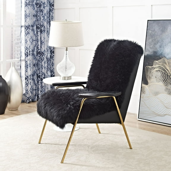 Modway Sprint Sheepskin Armchair in Black Black