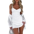 thumbnail image 2 of Liacowi Women Sexy Mini Dress Low Cut Spaghetti Strap Short Dress Backless Club Party Cami Dress, 2 of 7
