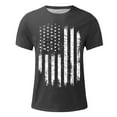 thumbnail image 3 of 4Th Of July Shirts For Men Fashion American Flag Graphic Tee Independence Day Short Sleeve Round Neck Patriotic T-Shirts Dark Gray M, 3 of 4