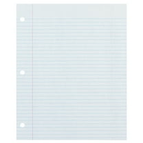 Ecology Recycled Filler Paper, White, 3-Hole Punched, 9/32" Ruled w/ Margin 8-1/2" x 11", 500 Sheets