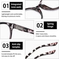 thumbnail image 4 of KOOSUFA Blue Light Blocking Reading Glasses +1.0 Round Women Men Light Weight Eyewear Reader Eyeglasses with Spring Hinge Leopard, 4 of 7