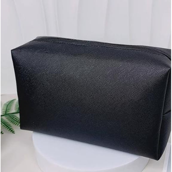 Large Capacity Pillow Makeup Bag with Handle,Makeup Pillow Bag, Large-Capacity Stand-Up Cosmetic Organizer bag, PU Leather Waterproof Portable with Divider and Handle (Pink)
