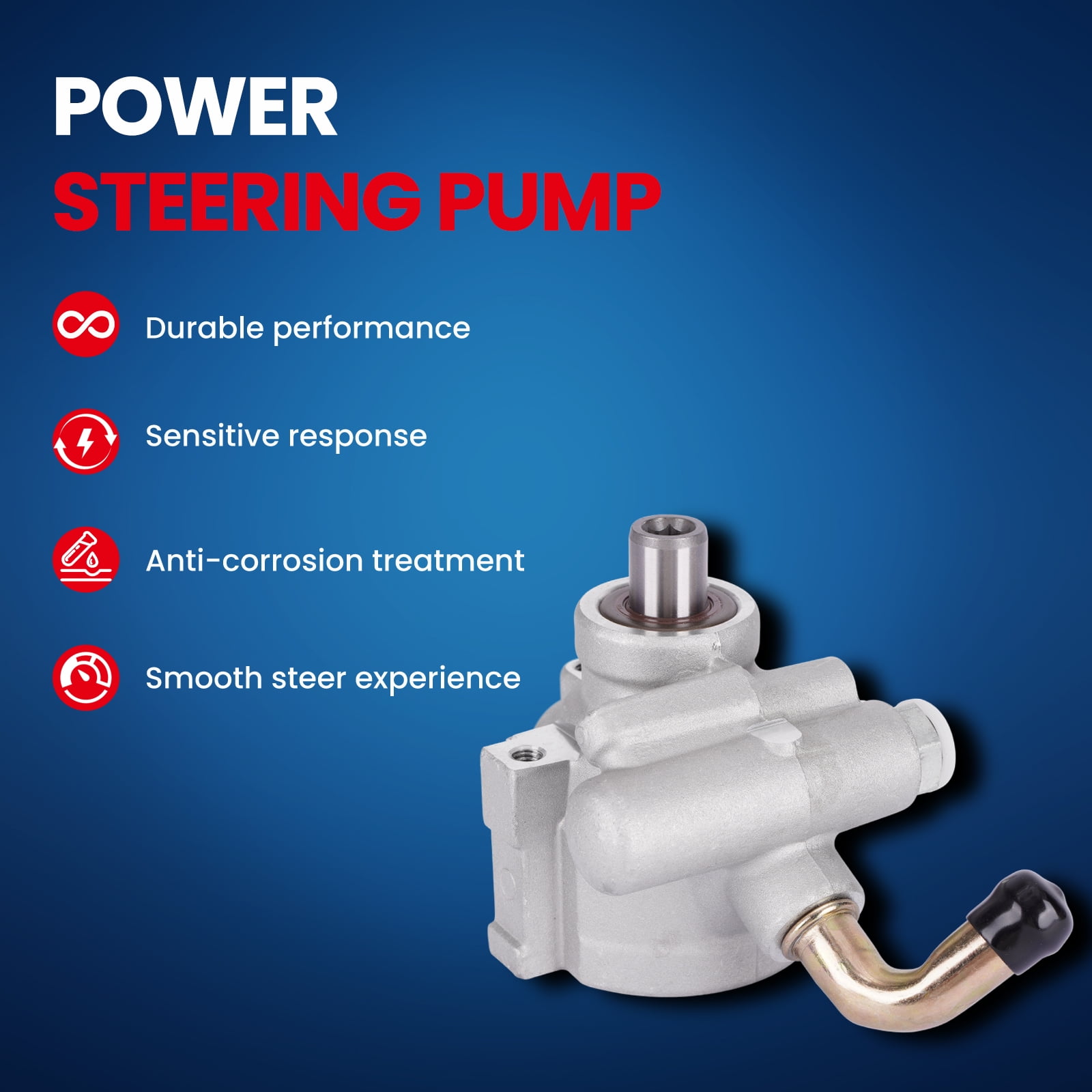MOCA AUTOPARTS Power Steering Pump Fit for 2008-2009 Buick Allure 5.3L & 2006-2009 Chevrolet Impala 5.3L & 2005-2008 Pontiac Grand Prix 5.3L