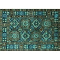 thumbnail image 1 of Ahgly Company Machine Washable Indoor Rectangle Oriental Turquoise Blue Industrial Area Rugs, 8' x 10', 1 of 4