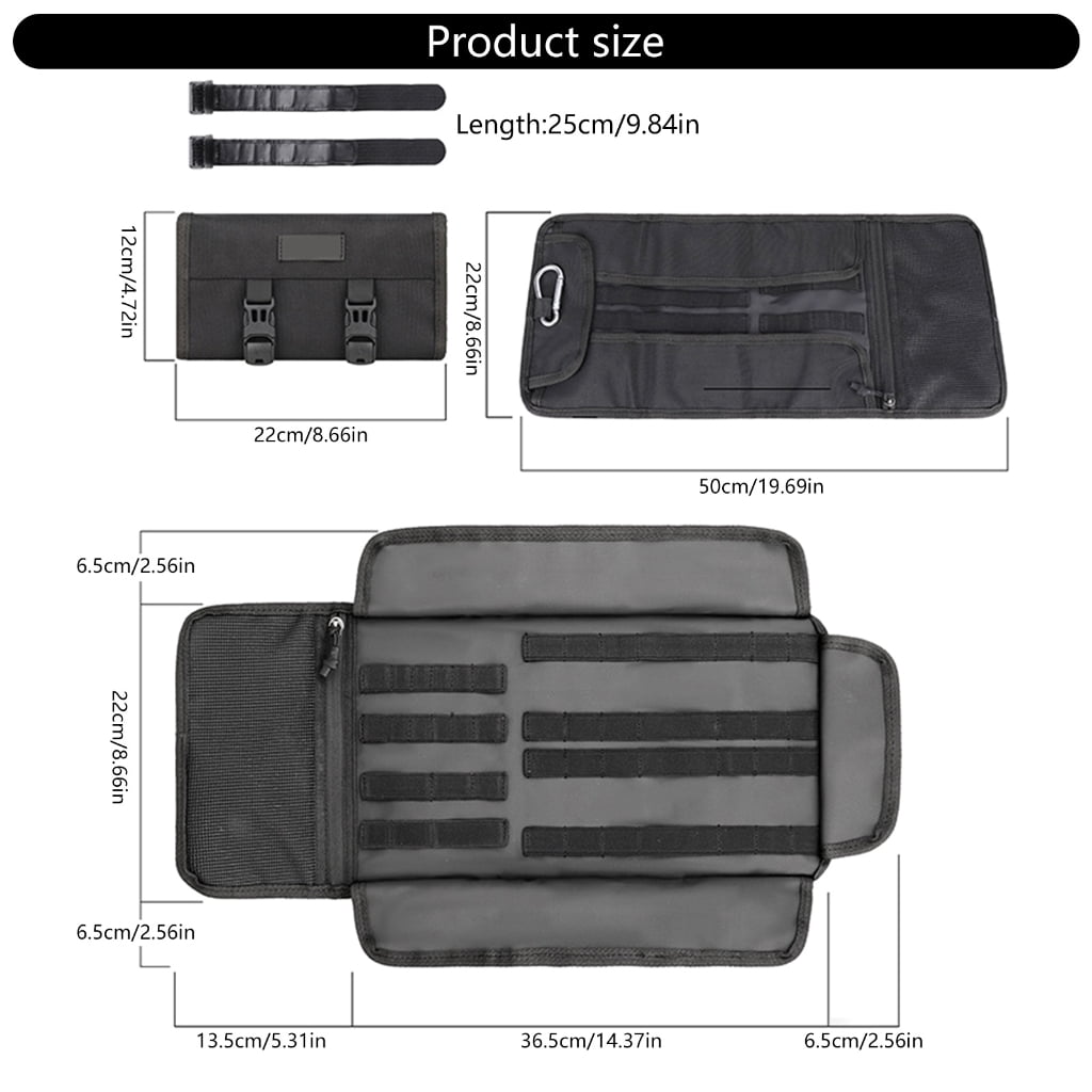 Yokua Motorcycle Tool Roll Bag Tool Small Tool Bag Wrench Organizer Pouch Wrap