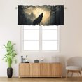 thumbnail image 2 of Wolf Rod Pocket Thermal Insulated Curtain Valance Wildlife Animals Under Full Moon Forest Hunting Theme Window Treatment Valance Curtains for Bathroom 54 by 18 in, 1 Panel, 2 of 6