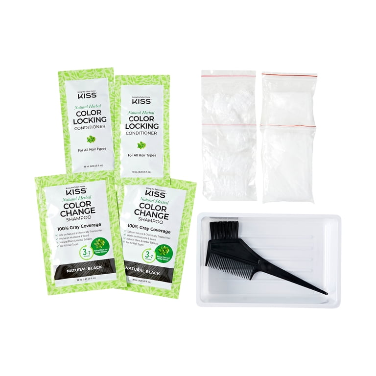 KISS Color Change Permanent Shampoo Dye Kit All-in-One Natural