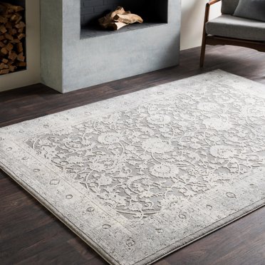 Mark&Day Area Rugs, 5x7 Meadows Traditional Medium Gray Area Rug (5'3" x 7'7")