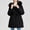 Black, variant on Women's Mid-length Solid Color Hooded Cotton Coat Beige L