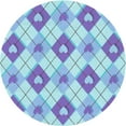 thumbnail image 1 of Ahgly Company Machine Washable Indoor Round Transitional Blue Area Rugs, 3' Round, 1 of 7