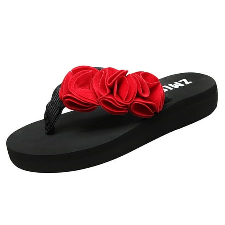 

Qufokar Womens Neoprene Boots Wide Calf Womens Flip Flops Rainbows Flops Slippers Women S Clip Summer Non-Slip Toe Beach Flip Fashion Flower Wedges Women S Slipper