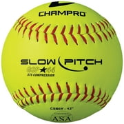 Champro Sports 12" ASA .44 COR Slowpitch Softballs, 12 Pack