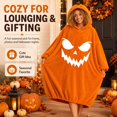 thumbnail image 5 of Halloween Pumpkin Costume Oversized Wearable Blanket Hoodie Cozy Plush Halloween Cosplay Costume, 5 of 7