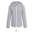 thumbnail image 4 of Samickarr Windbreaker Jacket for Women Zipper Drawstring with Pockets Rainproof Long-Sleeved Hooded Raincoat, 4 of 8