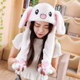 thumbnail image 1 of Lindo juguete con un mechón de gorro de actividad con orejas largas, gorro con bolsa de aire con orejas de conejo, regalo infantil para mujeres en otoño e invierno., 1 of 6