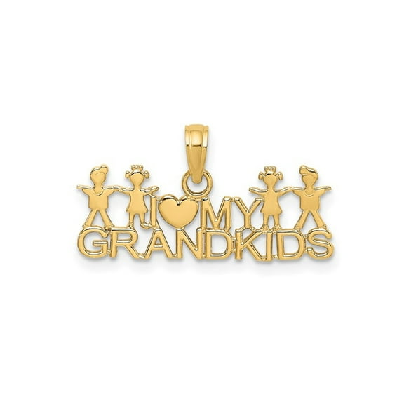 14K Yellow Gold - I Love My GrandKids - Pendant (NO CHAIN)