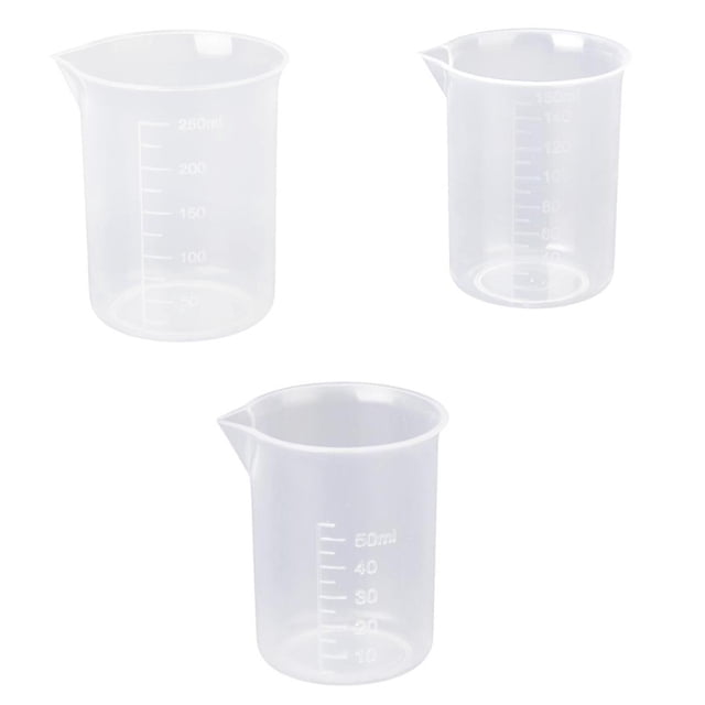 250ml Plástico Vaso de Laboratorio Beaker +150ml Plástico Laboratorio Pro shamjiam vaso de plástico
