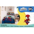 thumbnail image 2 of Spidey & His Amazing Friends Full Comforter Set - 7 Piece Kids Bedding Includes Comforter, Sheets Pillow Cover Super Soft Superheroes Microfiber Bed, 2 of 4