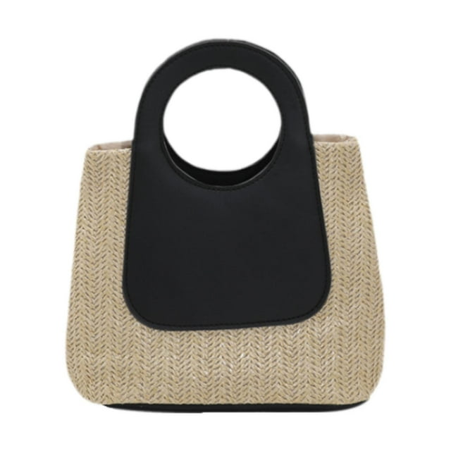 Bolso tejido,Bolso de mano tejido para mujer,bolso de playa de verano,Bolso de mano ligero,informal y moderno con asa ,Bolso de paja para vacaciones,bolso de viaje,cartera,Bolso de mano