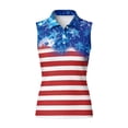 thumbnail image 4 of Yuyamidu USA Flag Golf Shirts for Women Size L Collared Sleeveless Sport Wear Quick Dry 3 Buttons Tennis Tank Tops Casual Athletic Golf Tank Top, 4 of 7