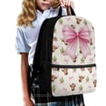 thumbnail image 3 of Binienty Pink Bow Highland Cow Kids Backpack Spacious 17 Inch School Bag with Built-in Laptop Sleeve Adjustable Straps Front Pocket Travel Daypack for Students, 3 of 6