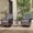 Gray, variant on Wiilayok 3 Pieces Outdoor Swivel Glider Rocker Bistro Set, PE Wicker Rattan Patio Furniture Set, Rocking Chairs for Porch Deck Backyard, Navy Blue