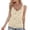 Beige, variant on Women V Neck Knit Vest Sleeveless Casual Pullover Top Solid Preppy Ribbed Stylish Summer