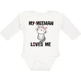 thumbnail image 3 of Inktastic My Meemaw Loves Me Girls Gift Girls Long Sleeve Baby Bodysuit, 3 of 5