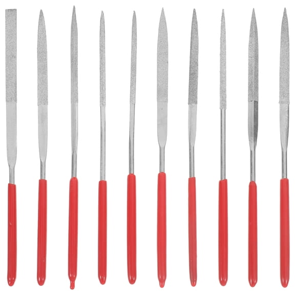 FONDOTIN Needle File Set with Red Rubber Handles for , Jewelry, Woodworking, Metalworking, and Craft Projects