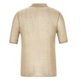 thumbnail image 3 of Camisetas Elvqul para Hombre Playa Beige Algodón de Color Sólido Manga Corta con Solapa, 3 of 5