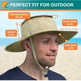 thumbnail image 6 of SUN CUBE Wide Brim Sun Hat For Men Outdoor, Women Sun Protection Safari Hat, Hiking Boonie Hat UV, Fishing Summer Hat for Beach Camping UPF 50+, Tan Beige, 6 of 8