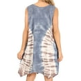 thumbnail image 2 of Sakkas Lunna Women's Casual Sleeveless Hi-low V-neck Knit Tie-dye Dress Cover-up - GreyBrown - L-XL, 2 of 5