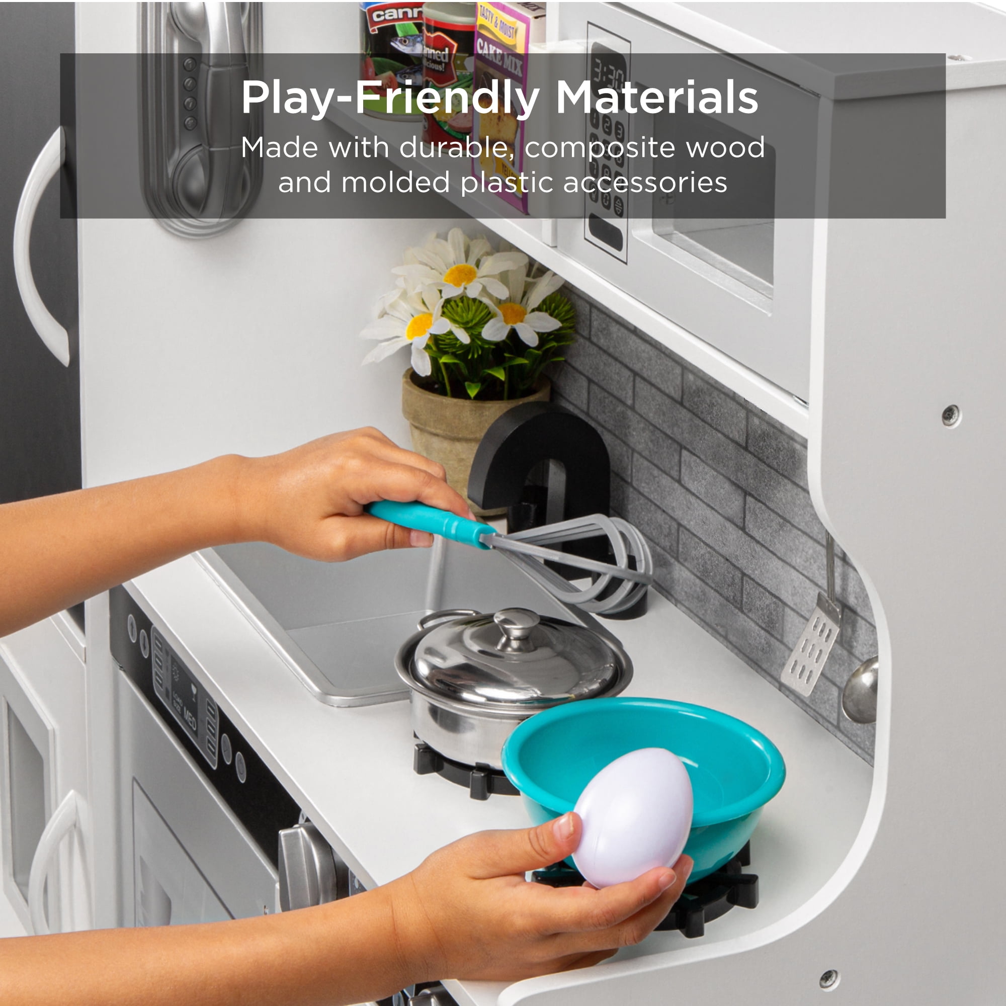 Best Choice Products Wooden Play Kitchen for Kids, Pretend Play Cooking Set with Accessories, Ages 3+ - White