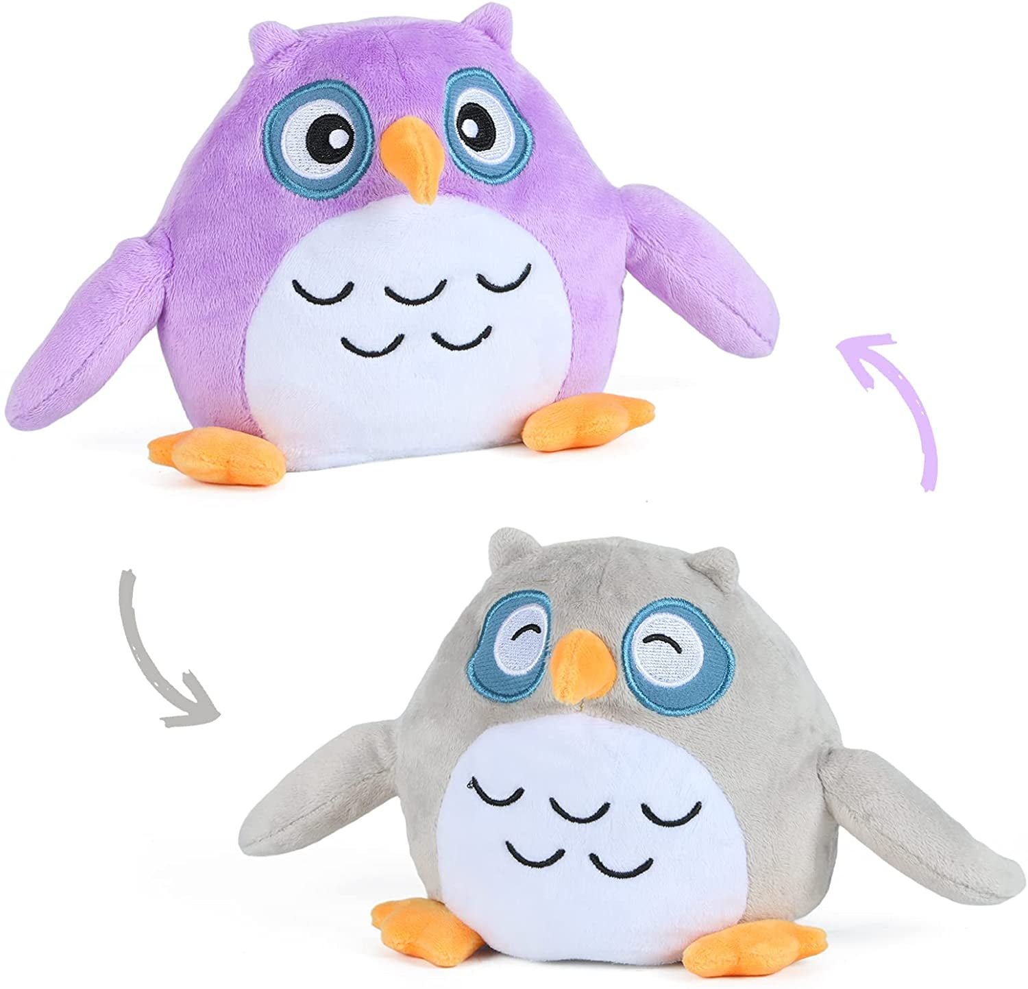 Stuffed Toys Owl Soft DoubleSided Flip Stuffed Animal Mood Plush Toy